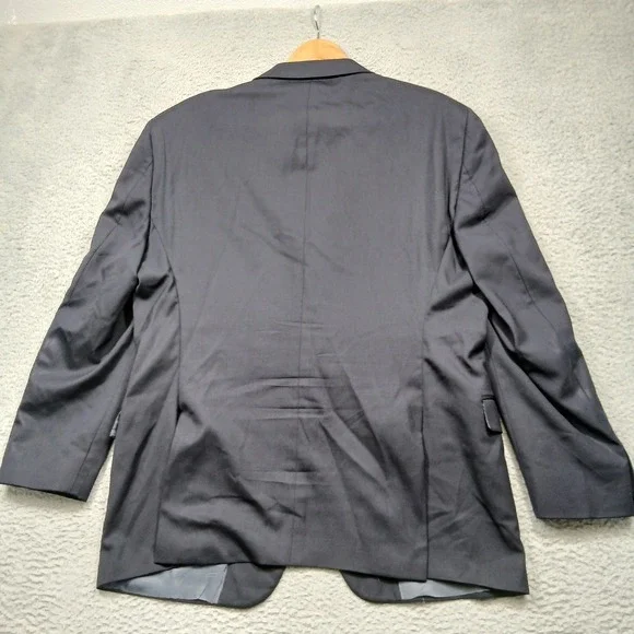 Hart Schaffner Marx Blazer 48R Navy Wool‎ 2 Button Sport Coat USA Made